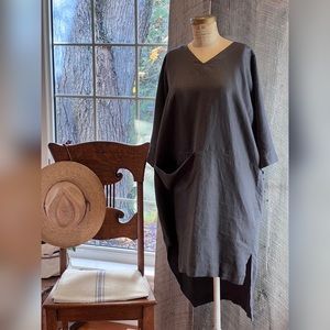 Linen asymmetrical tunic dress